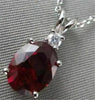 ESTATE 2.04CT DIAMOND & RUBELITE 14KT WHITE GOLD 3D SOLITAIRE OVAL PENDANT #XXX
