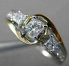 ESTATE .63CT DIAMOND 14K WHITE & ROSE GOLD PAST PRESENT FUTURE ENGAGEMENT RING