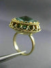 ANTIQUE LARGE 15CT AAA GREEN TOPAZ 14KT YELLOW GOLD 3D OPEN FILIGREE RING #25395