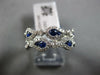 WIDE 1.53CT DIAMOND & AAA SAPPHIRE 18K WHITE GOLD MULTI LEAF 3/4TH ETERNITY RING