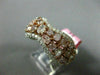 LARGE 3.54CT WHITE & PINK DIAMOND 18K WHITE & ROSE GOLD WEDDING ANNIVERSARY RING