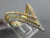 EXTRA LARGE .60CT DIAMOND 18K WHITE YELLOW & ROSE GOLD 3D THREE ROW V SHAPE RING