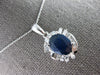 LARGE 3.11CT DIAMOND & AAA SAPPHIRE 14KT WHITE GOLD 3D FLOATING PENDANT #27929