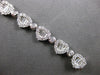 LARGE 3.79CT DIAMOND 18K WHITE GOLD ROUND & BAGUETTE MULTI HEART TENNIS BRACELET