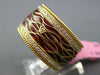WIDE .45CT DIAMOND & RED ENAMEL 18KT YELLOW GOLD ETERNITY COMFORT FIT FUN RING