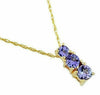.55CT AAA TANZANITE 14KT YELLOW GOLD 3D ROUND THREE STONE JOURNEY FUN PENDANT