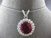 EXTRA LARGE 13.79CT DIAMOND & AAA RUBY 14KT WHITE GOLD 3D CLASSIC PENDANT #27986