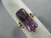 ESTATE LARGE 5.11CT DIAMOND & AAA AMETHYST 14KT ROSE GOLD 3D HALO FILIGREE RING