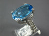 LARGE 16.06CT DIAMOND & AAA BLUE TOPAZ 14KT WHITE GOLD 3D OVAL & ROUND FUN RING