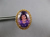 ANTIQUE LARGE 12.6CT AAA AMETHYST 14KT ROSE GOLD 3D OVAL SOLITAIRE RING 27184