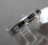 ESTATE .70CTW DIAMOND & AAA SAPPHIRE 14KT WHITE GOLD MILGRAIN ANNIVERSARY RING