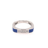 ESTATE .05CT DIAMOND & BLUE ENAMEL 18KT YELLOW GOLD 3D CLASSIC 5 STONE FUN RING