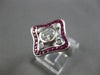 LARGE 1.17CT DIAMOND & AAA RUBY 18KT WHITE GOLD ENGAGEMENT RING 28179