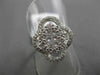 ESTATE LARGE 1.08CT DIAMOND 18KT WHITE GOLD 3D CLUSTER FLORAL FUN COCKTAIL RING
