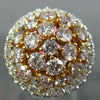 ESTATE LARGE 1.71CT WHITE & PINK DIAMOND 18K WHITE & ROSE GOLD ANNIVERSARY RING