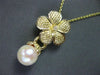 ANTIQUE DIAMOND & AAA SOUTH SEA PEARL 14KT YELLOW GOLD FLOWER PENDANT #22161