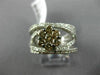 ESTATE WIDE 1.32CT WHITE & CHOCOLATE FANCY DIAMOND 14K WHITE GOLD 3D FLOWER RING