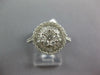 WIDE 1.0CT DIAMOND 14KT WHITE GOLD 3D ROUND & BAGUETTE CLUSTER FLOWER LOVE RING