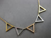 ESTATE .74CT DIAMOND 18KT TRI COLOR GOLD 3D ROUND TRIANGULAR FUN LOVE NECKLACE