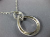 ESTATE LARGE .07CT DIAMOND 18KT WHITE GOLD 3D TEAR DROP LOVE KNOT FUN PENDANT