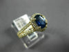 ESTATE 1.65CT DIAMOND & AAA OVAL CUT SAPPHIRE 14K YELLOW GOLD 3D ENGAGEMENT RING