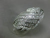 ESTATE LARGE 2.36CT ROUND & BUGETTE DIAMOND 14K WHITE GOLD 3D INFINITY LOVE RING