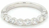 1.02CT DIAMOND 18KT WHITE GOLD CLASSIC 10 STONE SEMI ETERNITY SHARED PRONG RING