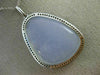ESTATE LARGE .30CT DIAMOND & AAA BLUE CHALCEDONY 14KT WHITE GOLD 3D LOVE PENDANT