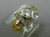 ESTATE WIDE .75CT DIAMOND 18KT TWO TONE GOLD SQUARE BEZEL ENGAGEMENT RING #9804