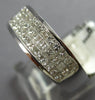 WIDE 1.0CT DIAMOND 18KT WHITE GOLD 3D 3 ROW PRINCESS WEDDING ANNIVERSARY RING