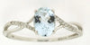 .72CT DIAMOND & AAA AQUAMARINE 14KT WHITE GOLD OVAL & ROUND INFINITY LOVE RING