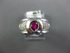 .60CT DIAMOND & AAA RUBY 18KT WHITE GOLD OVAL & ROUND BEZEL FRIENDSHIP LOVE RING