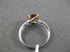 ESTATE 2.17CT DIAMOND & EXTRA FACET YELLOW TOPAZ 14KT WHITE GOLD 3D TENTION RING