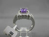 ESTATE 1.65CTW DIAMOND & AAA AMETHYST 14KT WHITE GOLD RECTANGULAR HALO FUN RING