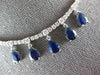 ESTATE 5.62CT DIAMOND & AAA SAPPHIRE 14KT WHITE GOLD PEAR SHAPE & ROUND NECKLACE