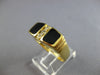 .09CT DIAMOND & AAA ONYX 14KT YELLOW GOLD 3D SQUARE HANDCRAFTED MENS RING #23110