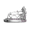 ESTATE .48CT PINK DIAMOND 18K WHITE GOLD 3D MULTI HEART OPEN FILIGREE CROWN RING