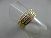 ESTATE WIDE 1.10CT ROUND DIAMOND 14KT YELLOW GOLD 3 ROW WEDDING BAND RING #5958