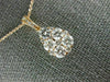 ESTATE LARGE .97CT DIAMOND 18KT ROSE GOLD 3D CLUSTER TEAR DROP FLOATING PENDANT