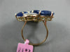 ESTATE LARGE 10.25CT DIAMOND & AAA SLICED BLUE AGATE 14KT ROSE GOLD FLOWER RING