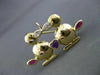 ANTIQUE LARGE 1.50CT AAA MULTI GEM 18KT YELLOW GOLD LOVE DUCK BROOCH CUTE #20178