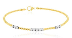 .35CT DIAMOND 14KT YELLOW GOLD 3D ROUND 11 STONE BY THE YARD MULTI BEAD BRACELET