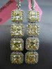 LARGE 7.15CT WHITE & FANCY YELLOW DIAMOND 18KT TWO TONE GOLD 3D HANGING EARRINGS