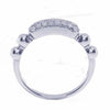 ESTATE .30CT DIAMOND 18K WHITE GOLD 3 ROW PAVE MULTI BEAD FUN FRIENDSHIP RING