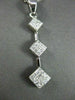 ESTATE LARGE .75CT DIAMOND 14K WHITE GOLD 3D THREE STONE FLOATING PENDANT #19036
