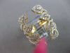 ESTATE LARGE 1.19CT DIAMOND 14KT YELLOW GOLD 3D MULTI LEAF TENSION FLOWER RING
