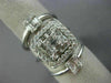 ESTATE EXTRA LARGE 1.28CT DIAMOND 18KT WHITE GOLD 3 ROW SQUARE ANNIVERSARY RING