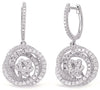 LARGE 1.4CT DIAMOND 14K WHITE GOLD CIRCULAR INTERTWINING HUGGIE HANGING EARRINGS