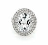 LARGE 7.12CT DIAMOND & AAA AQUAMARINE 18KT WHITE GOLD OVAL HALO ENGAGEMENT RING