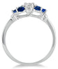 .75CT DIAMOND & AAA SAPPHIRE 14KT WHITE GOLD 3D ROUND 7 STONE ENGAGEMENT RING